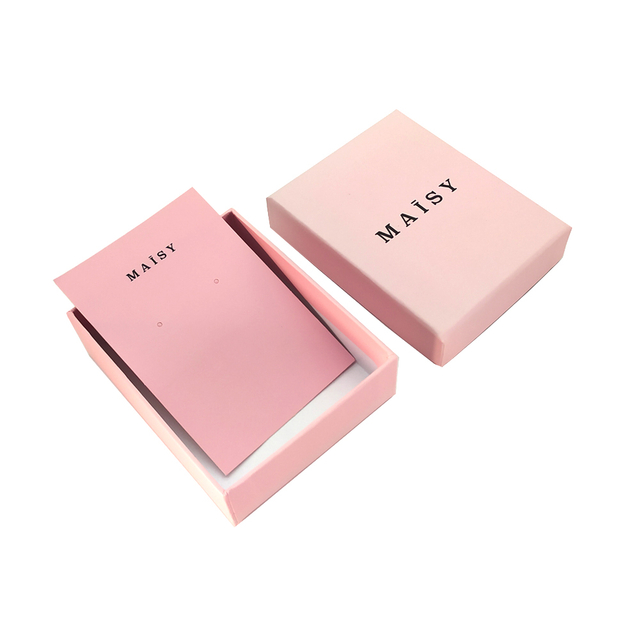 Fabricante único de cajas de regalo de embalaje de aretes pequeños de color rosa