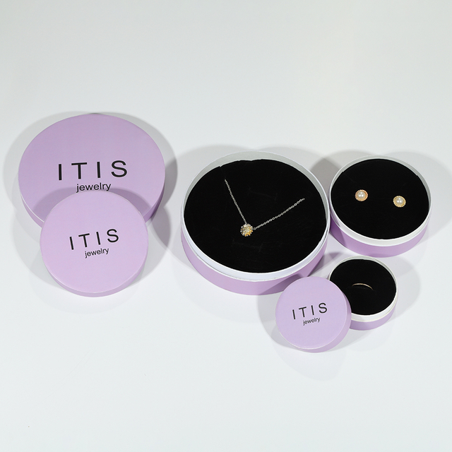 Fábrica de proveedores de cajas de embalaje de papel para collares personalizables de cartón redondo