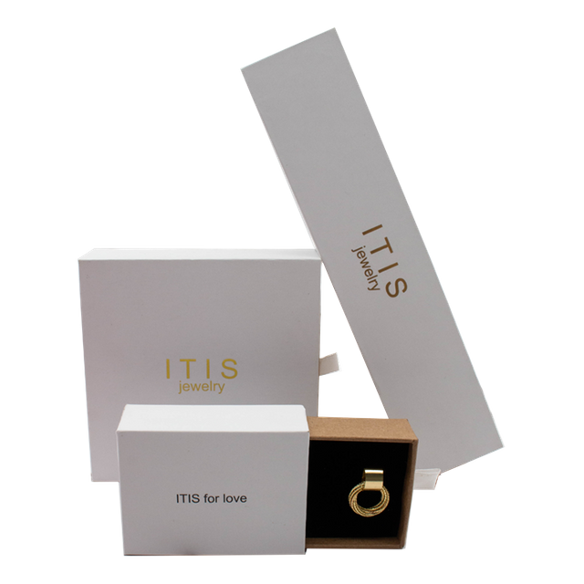 Caja de regalo de joyería naranja, embalaje de papel al por mayor