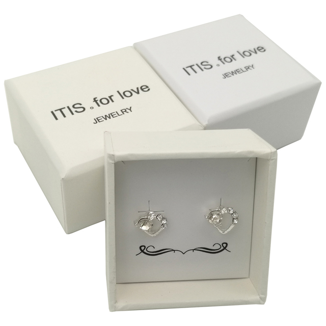 Caja de papel de embalaje de pendientes de mujer reciclada al por mayor