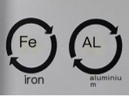 Logotipo de reciclaje de metal Embalaje