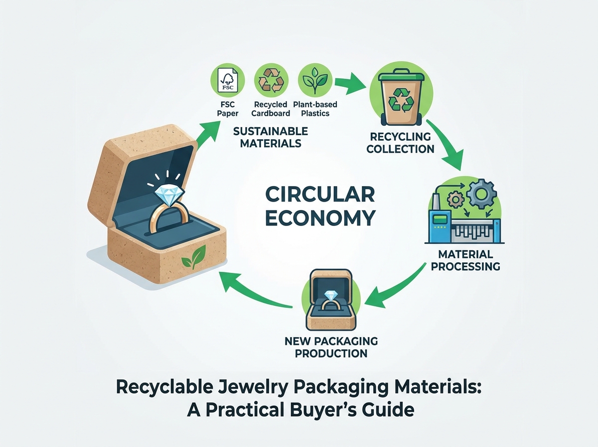 Materiales Embalaje de joyas reciclables para Caja de joyer&iacute;aes sostenibles