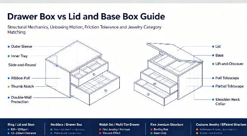 Joyeros con cajones versus cajas con tapa y base: ¿Qué estructura debería elegir?